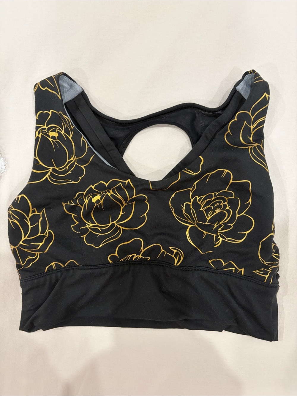 Born Primitive Black & Gold Floral Sports Bra Size: Small - Picture 4 of 8